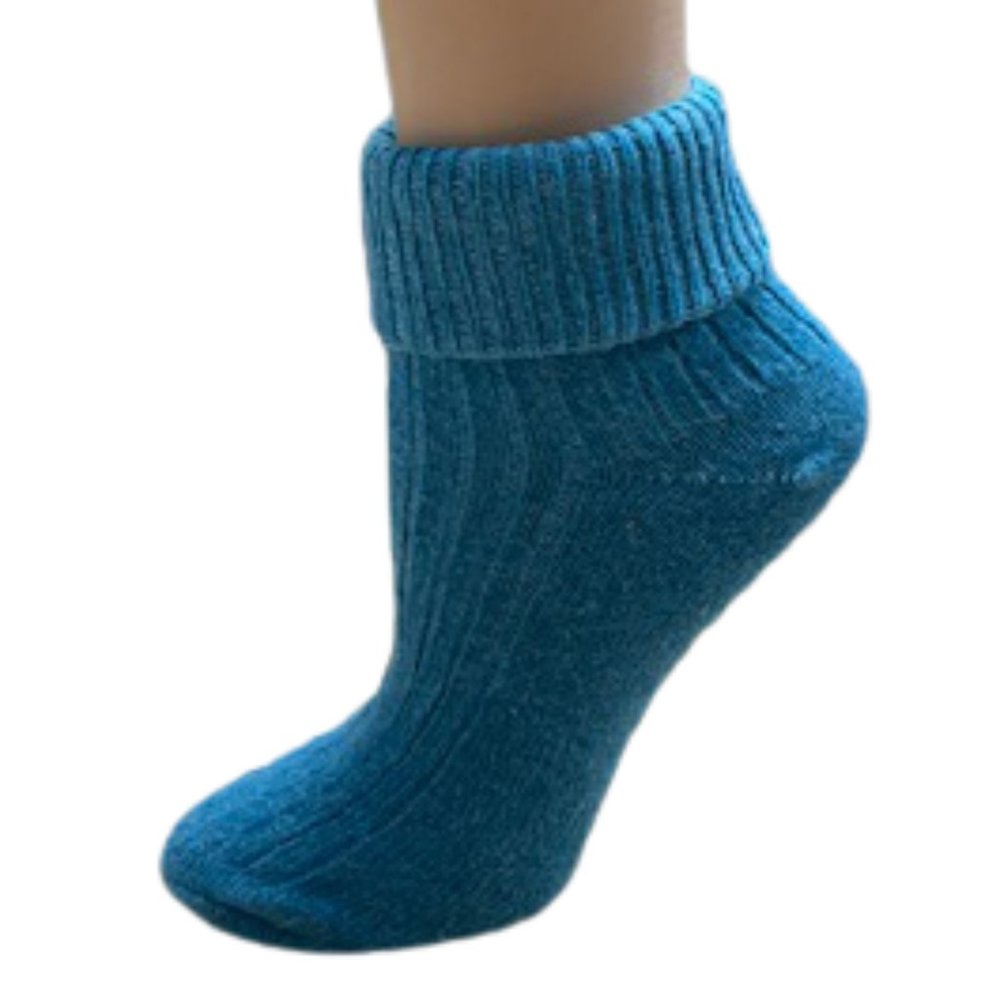 Wool/Cotton Blend Turn Cuff Women Socks